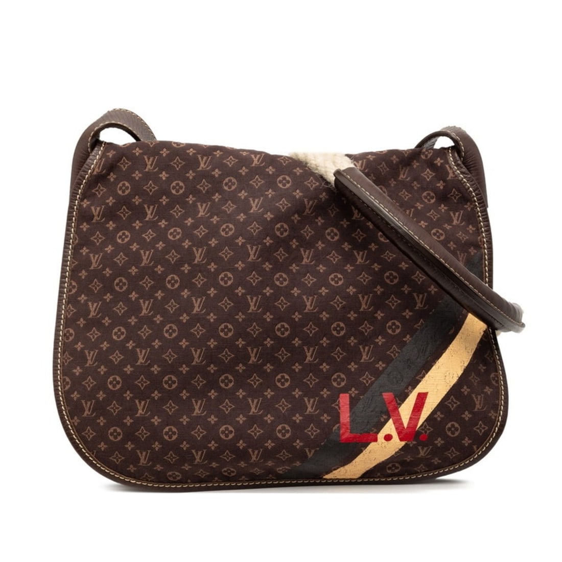 Louis Vuitton Monogram Mini Initial Aman Crossbody Shoulder Bag M40021 Brown Canvas Leather Women's: --- Catalog ---Category: SizeSize (HxWxD): 20.5cm x 39cm x 2cm / 8.07'' x 15.35'' x 0.78''Category: DesignType: Shoulder bagColor: BrownGender: WomenMaterial: Canvas , Leather Category: GeneralMPN: M4