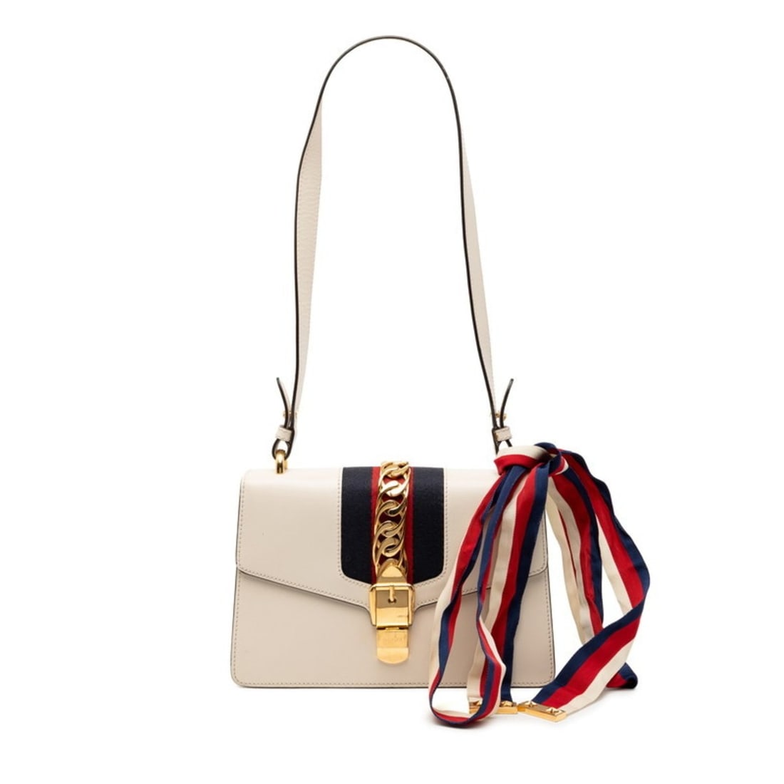 Gucci Sherry Line Sylvie Handbag Shoulder Bag 2WAY 421882 White Multicolor Leather Women's GUCCI: --- Catalog ---Category: SizeSize (HxWxD): 16.5cm x 25.5cm x 7cm / 6.49'' x 10.03'' x 2.75''Category: DesignType: Handbag, Shoulder bagColor: Multi-color, WhiteGender: WomenMaterial: Leather Category: