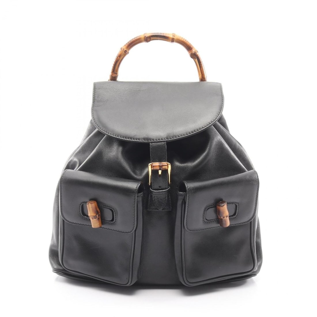 Gucci Bamboo Backpack/Handbag, Leather, Women's, Black, 003 1998 0016 (1 of 17)