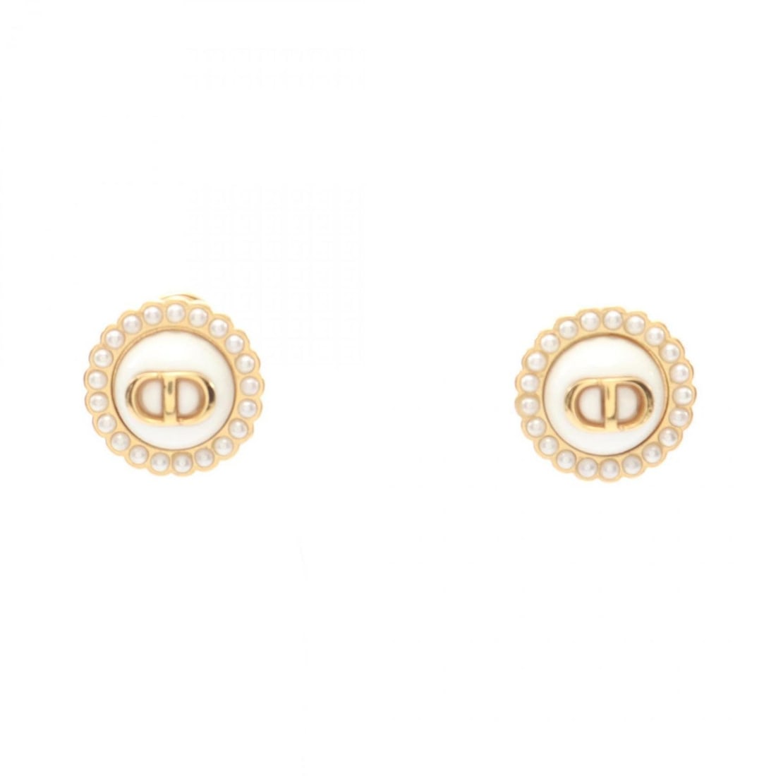 Christian Dior Dior CD Logo Earrings, Gold Plated (GP), Faux Pearl, Women's, Gold/White Tones: --- Catalog ---Category: SizeSize (HxWxD): 15.00mm x 15.00mm / 0.59'' x 0.59''Category: DesignType: Clip earringsColor: Gold, WhiteGender: WomenMaterial: Artificial pearl, Gold platingCategory: Genera