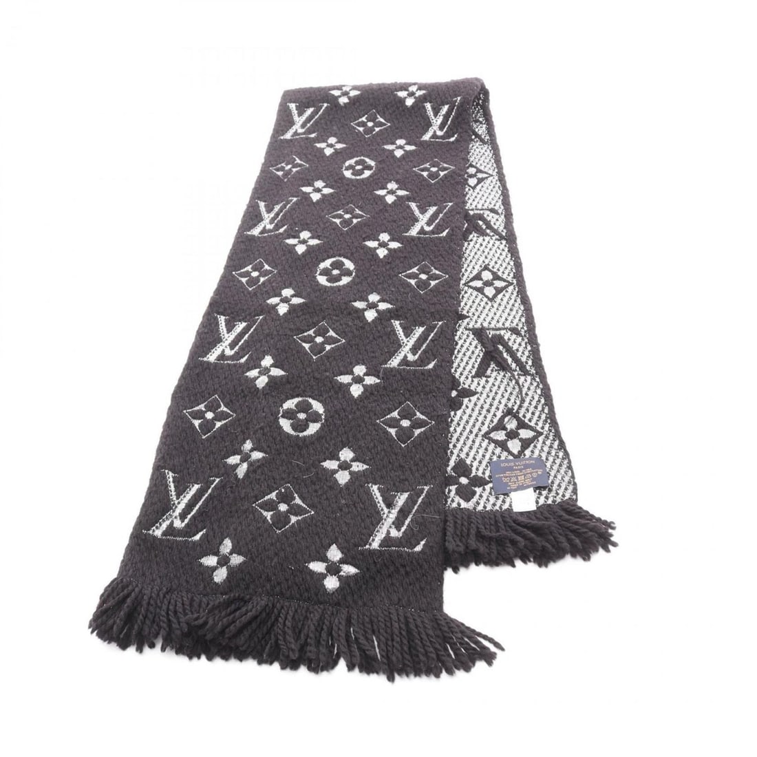 Louis Vuitton Echarpe Logomania Shine Scarf, Clothing, Wool Silk, Women's, Black/Silver, Noir: --- Catalog ---Category: SizeSize (LxW): 1.72m x 30cm / 67.71'' x 11.81''Category: DesignType: ShawlColor: Black, Noir, SilverGender: WomenMaterial: Wool , Silk Category: GeneralMPN: M75833Brand: Loui