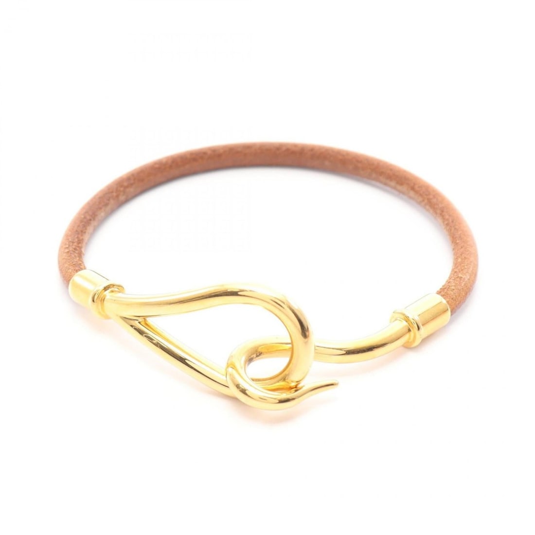 Hermes Jumbo Bracelet, Leather, Gold Plated (GP), Women's, Brown/Gold Tone: --- Catalog ---Category: SizeLength: 16.5cm / 6.49''Category: DesignType: Charm braceletColor: Brown, GoldGender: WomenMaterial: Gold plating, LeatherCategory: GeneralBrand: Hermes--- Item List ---Sec
