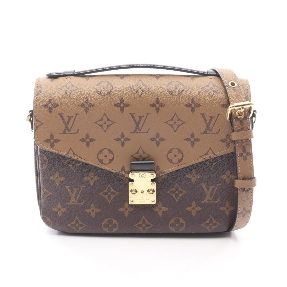 Louis Vuitton Pochette Metis MM Handbag, Coated Canvas and Leather, Monogram Reverse, Women's,: --- Catalog ---Category: SizeSize (HxWxD): 18cm x 25cm x 7.5cm / 7.08'' x 9.84'' x 2.95''Category: DesignType: Handbag, PochetteColor: Black, Brown, Monogram ReverseGender: WomenMaterial: Coated canva