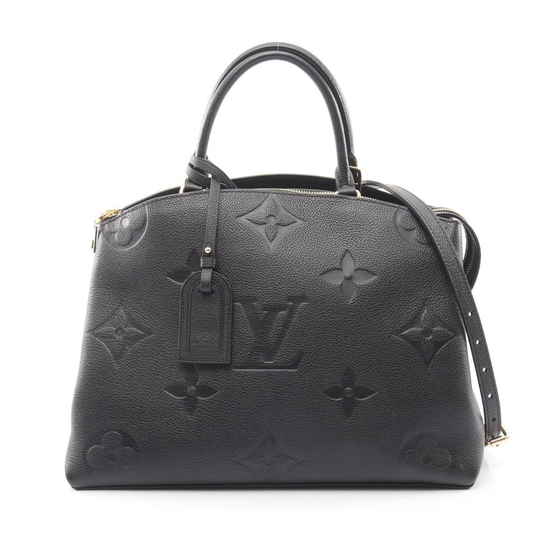Louis Vuitton Grand Palais MM Handbag, Leather, Monogram Empreinte, Women's, Black, M45811: --- Catalog ---Category: SizeSize (HxWxD): 26cm x 34cm x 16cm / 10.23'' x 13.38'' x 6.29''Category: DesignType: HandbagColor: BlackGender: WomenMaterial: Monogram Empreinte Category: GeneralMPN: M4581