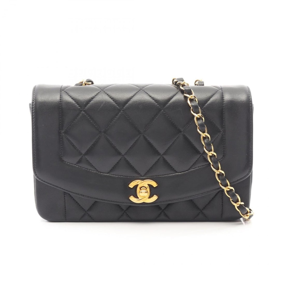 Chanel Matelassé Diana Flap Shoulder Bag/Handbag, Lambskin Leather, Women's, Black: --- Catalog ---Category: SizeSize (HxWxD): 14cm x 22cm x 7cm / 5.51'' x 8.66'' x 2.75''Category: DesignType: Handbag, Shoulder bagColor: BlackGender: WomenMaterial: Leather Leather/Fur Type: LambskinC