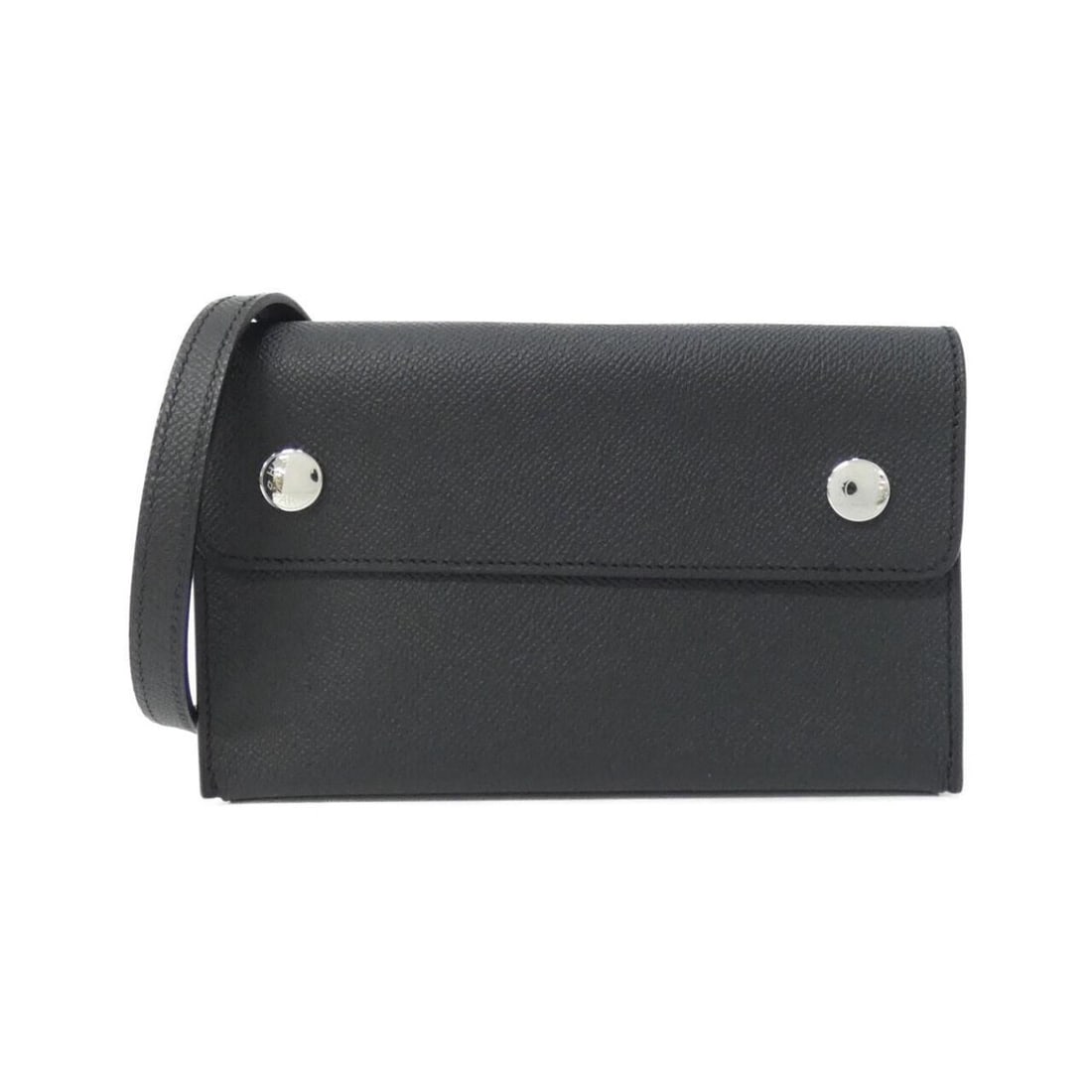 Hermes Snap 085291CK Wallet Bag: --- Catalog ---Category: SizeSize (HxWxD): 11.5cm x 18.5cm x 4cm / 4.52'' x 7.28'' x 1.57''Strap / Chain Length: 1.13m / 44.88''Category: DesignType: Chain/Shoulder walletColor: BlackGender: