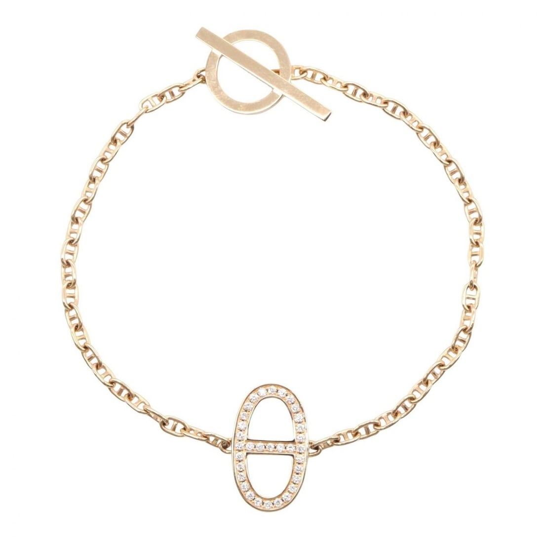 Hermes Chaine d'Ancre Contour Bracelet, Diamond 18KPG (Pink Gold), Diamond, Women's, Gold Tone,: --- Catalog ---Category: SizeLength: 15.5cm / 6.1''Category: DesignType: Charm braceletColor: Clear, GoldStone: DiamondGender: WomenMaterial: Pink gold (18K)Category: GeneralBrand: Hermes--- Item List