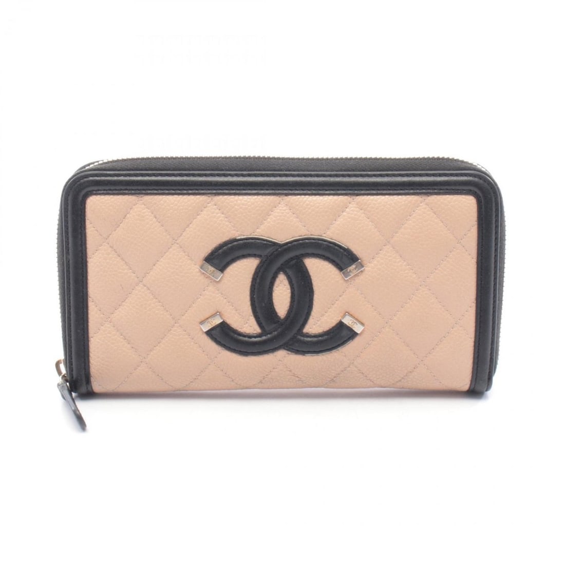 Chanel CC Filigree Round Long Wallet, Leather, Grained Calf Women's, Pink/Black: --- Catalog ---Category: SizeSize (HxWxD): 10cm x 19cm x 2cm / 3.93'' x 7.48'' x 0.78''Category: DesignType: Long wallet (bi-fold)Color: Black, PinkGender: WomenMaterial: Leather Category: GeneralBran