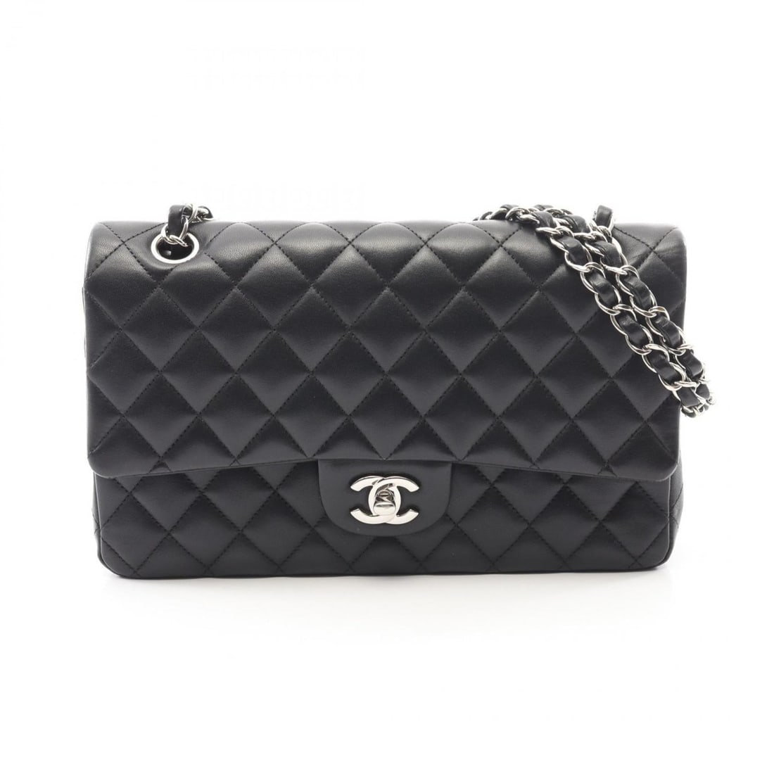 Chanel Matelassé Double Flap Shoulder Bag/Handbag, Lambskin Leather, Women's, Black: --- Catalog ---Category: SizeSize (HxWxD): 16cm x 25cm x 6.5cm / 6.29'' x 9.84'' x 2.55''Category: DesignType: Handbag, Shoulder bagColor: BlackGender: WomenMaterial: Leather Hardware Color: SilverLea