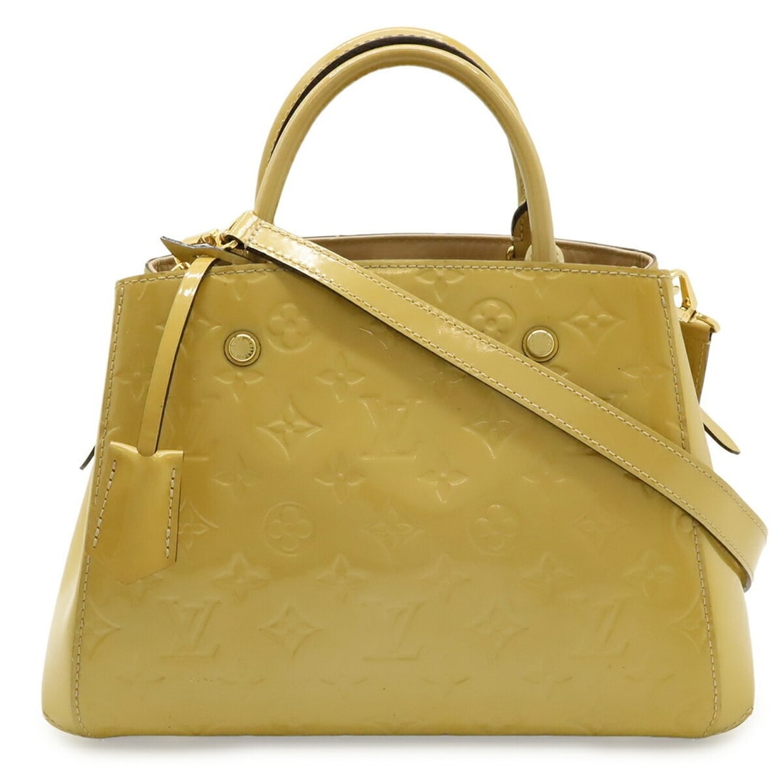 LOUIS VUITTON Louis Vuitton Monogram Vernis Montaigne BB Handbag Shoulder Bag Patent Leather Dune: --- Catalog ---Category: SizeSize (HxWxD): 20cm x 13cm / 7.87'' x 5.11''Category: DesignType: Handbag, Shoulder bagColor: Beige, DuneGender: WomenMaterial: Monogram Vernis Category: GeneralMPN: