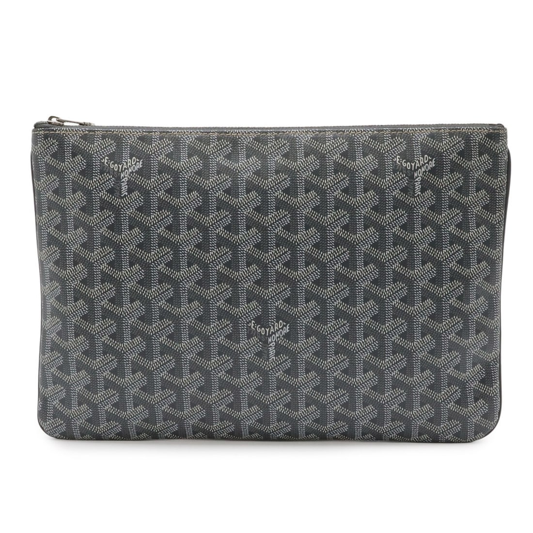 GOYARD Sena MM Clutch Bag, Second Coated Canvas, Leather, Gray, White: --- Catalog ---Category: SizeSize (HxWxD): 20.5cm x 29.5cm / 8.07'' x 11.61''Category: DesignType: Clutch bagColor: Gray, WhiteGender: MenMaterial: Coated canvas Category: GeneralBrand: Goyard---