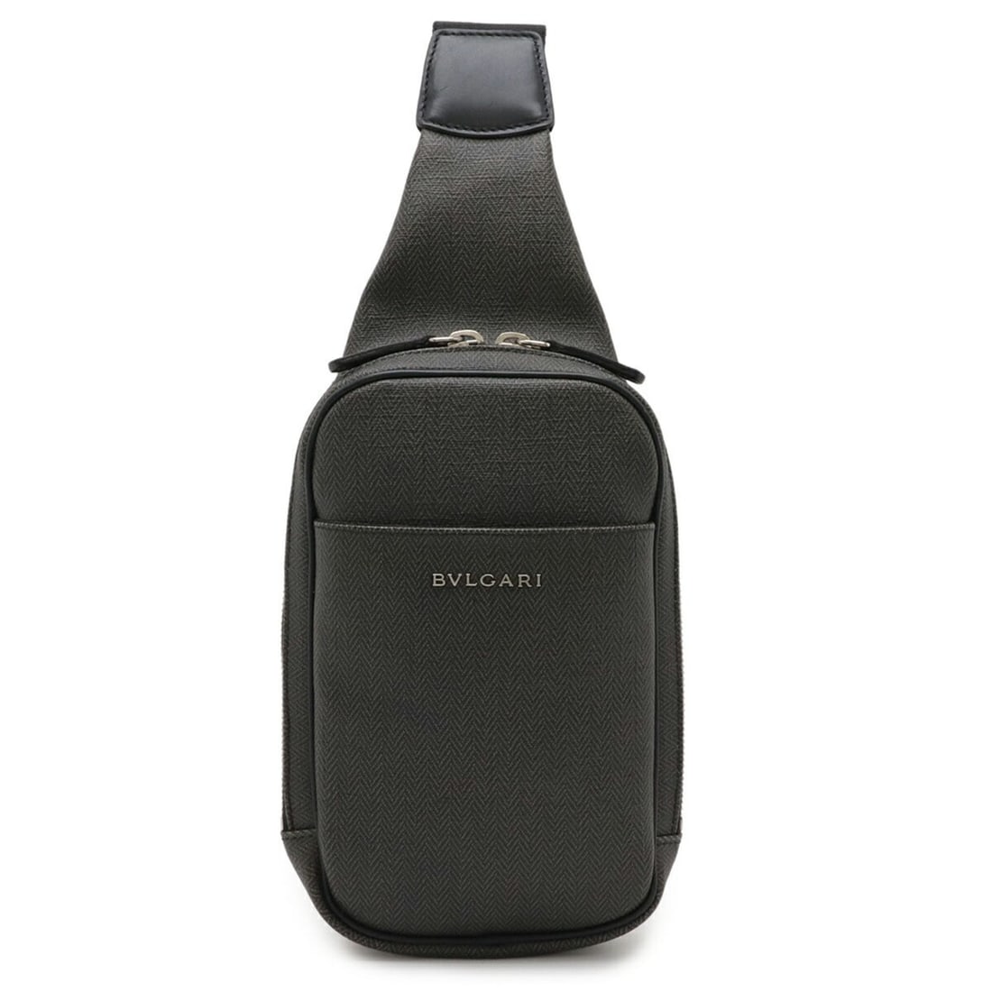 BVLGARI Weekend Bag, Body Shoulder Leather, Gray/Black, 33883: --- Catalog ---Category: SizeSize (HxWxD): 20cm x 12cm x 3cm / 7.87'' x 4.72'' x 1.18''Category: DesignType: Shoulder bag, Sling bag, Weekend bagColor: Black, GrayGender: MenMaterial: Coated canvas ,
