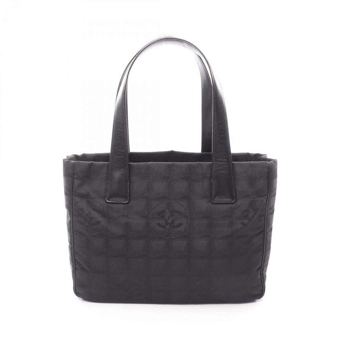 Chanel New Travel Line PM Tote Bag Handbag Leather Nylon Canvas Women's Black (1 of 11)