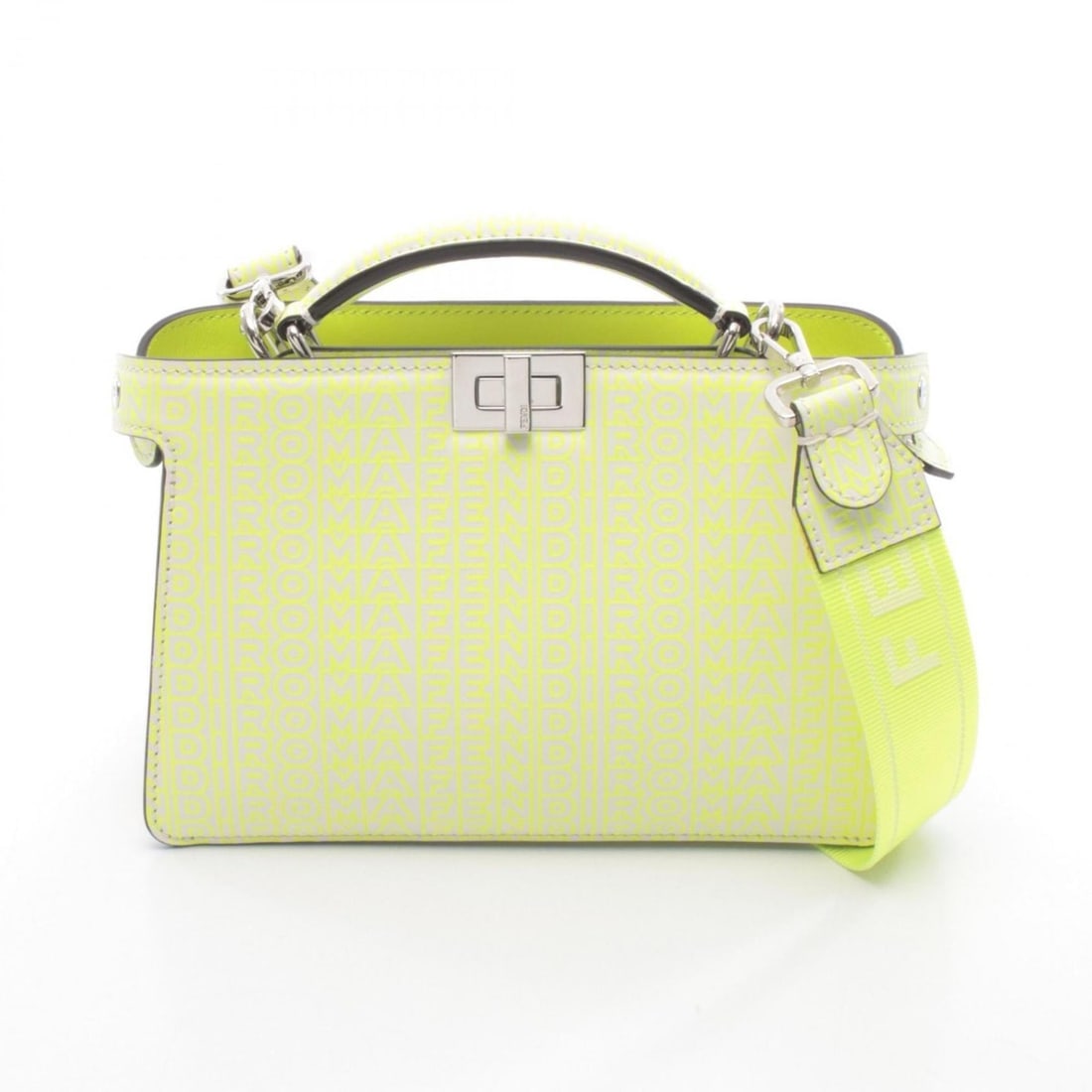 Fendi x Marc Jacobs Peekaboo ISeeU X-Cross Handbag, Leather, Women's, Yellow/White, 7VA582: --- Catalog ---Category: SizeSize (HxWxD): 14cm x 21cm x 3cm / 5.51'' x 8.26'' x 1.18''Category: DesignType: HandbagColor: White, YellowGender: WomenMaterial: Leather Category: GeneralMPN: 7VA582Brand