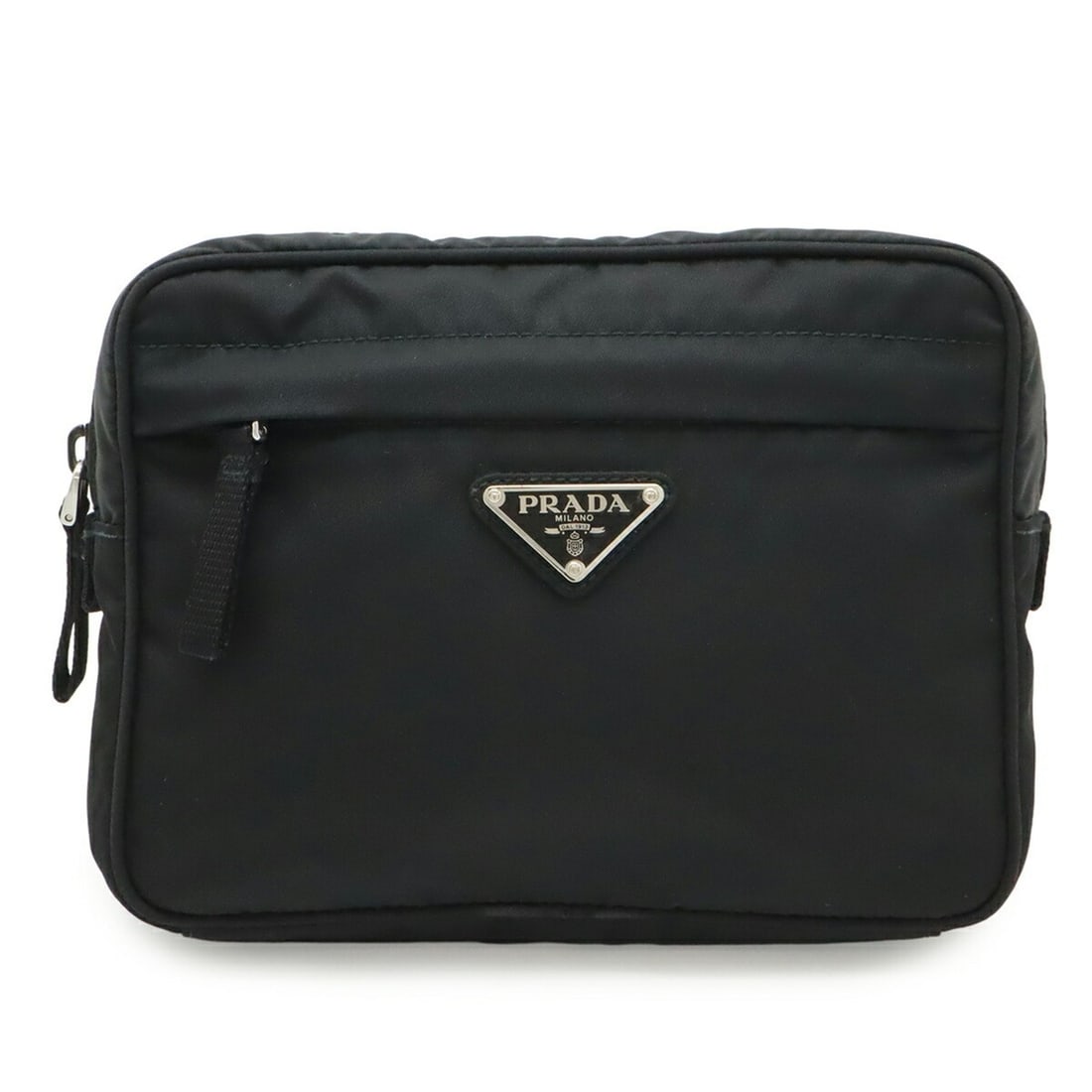 PRADA Triangle Waist Pouch Bag Body Nylon NERO Black 2VL001: --- Catalog ---Category: SizeSize (HxWxD): 15cm x 20cm x 5cm / 5.9'' x 7.87'' x 1.96''Category: DesignType: Pouch, Sling bagColor: Black, NeroGender: Women,MenMaterial: Nylon Category: GeneralMPN: 2VL