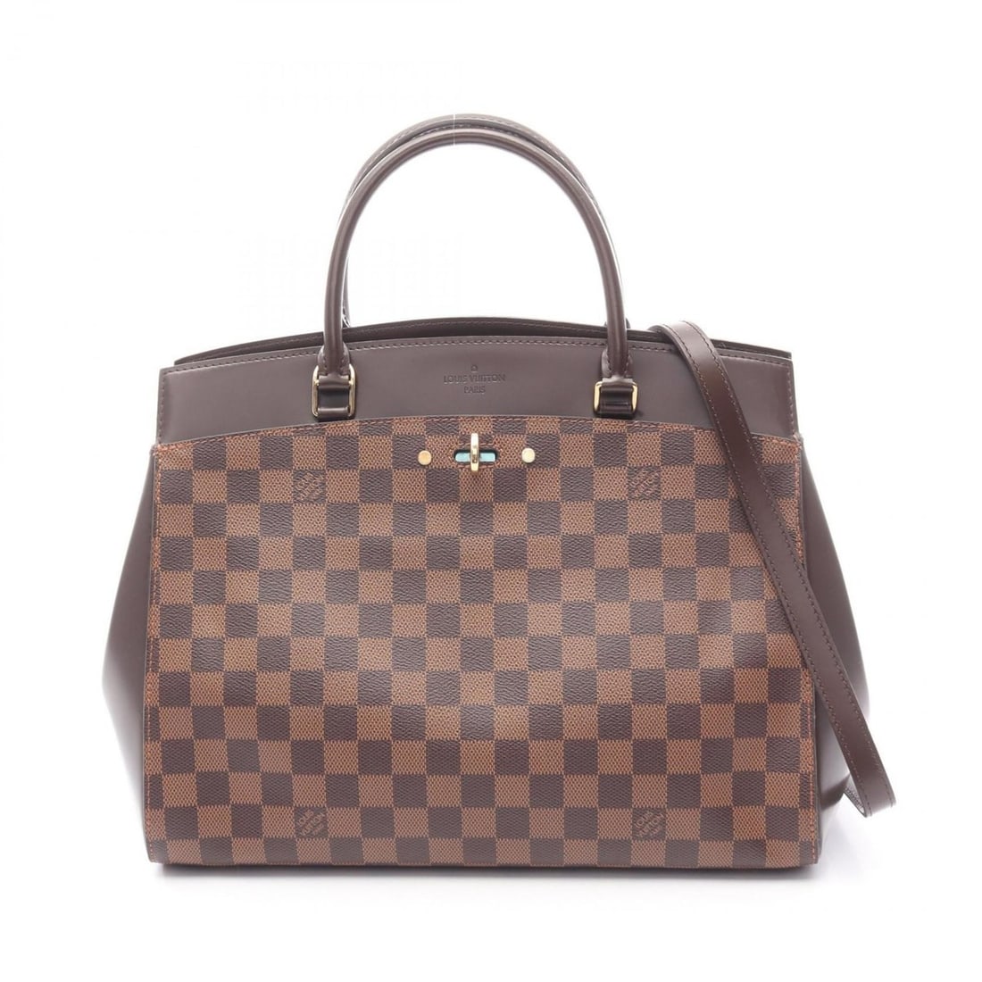 Louis Vuitton Rivoli MM Handbag, Coated Canvas and Leather, Damier Pattern, Women's, Brown, N41150: --- Catalog ---Category: SizeSize (HxWxD): 27cm x 33cm x 15cm / 10.62'' x 12.99'' x 5.9''Category: DesignType: HandbagColor: Brown, EbeneGender: WomenMaterial: Coated canvas , Damier Canvas , PVC , Le