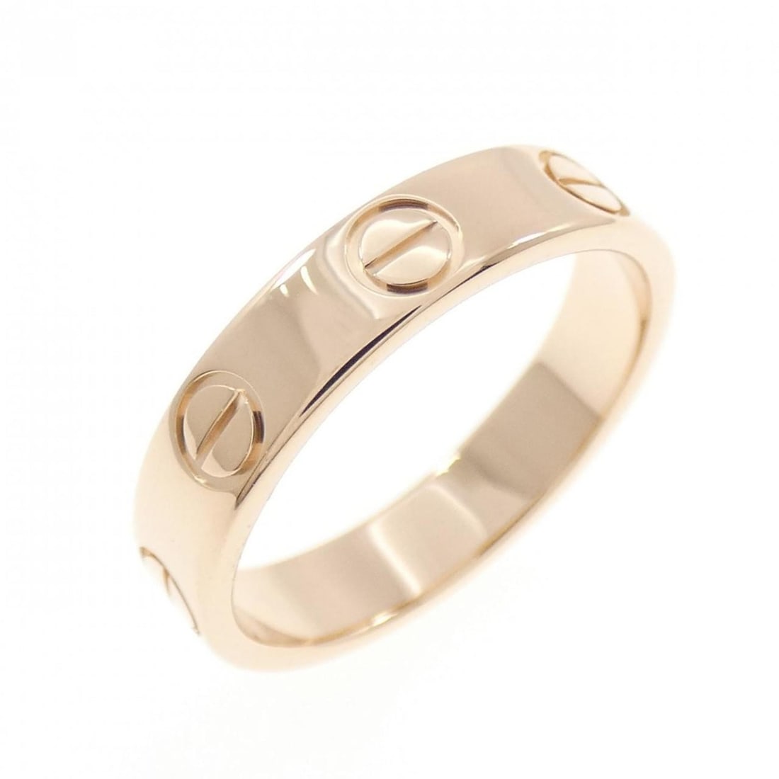 Cartier Mini Love Ring: --- Catalog ---Category: SizeWidth: 3.5mm / 0.14''Weight: 2.7g / 0.09oz.JP Size: 6US Size: 3.5Category: DesignType: Band ringGender: WomenMaterial: Pink gold (18K)Category: GeneralLine: LoveBrand: