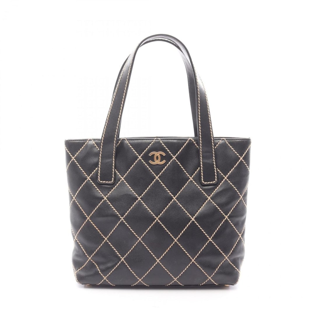 Chanel Wild Stitch Tote Bag Handbag Leather Women's Black: --- Catalog ---Category: SizeSize (HxWxD): 23cm x 23cm x 8cm / 9.05'' x 9.05'' x 3.14''Category: DesignType: Handbag, Tote bagColor: BlackGender: WomenMaterial: Leather Category: GeneralBrand: