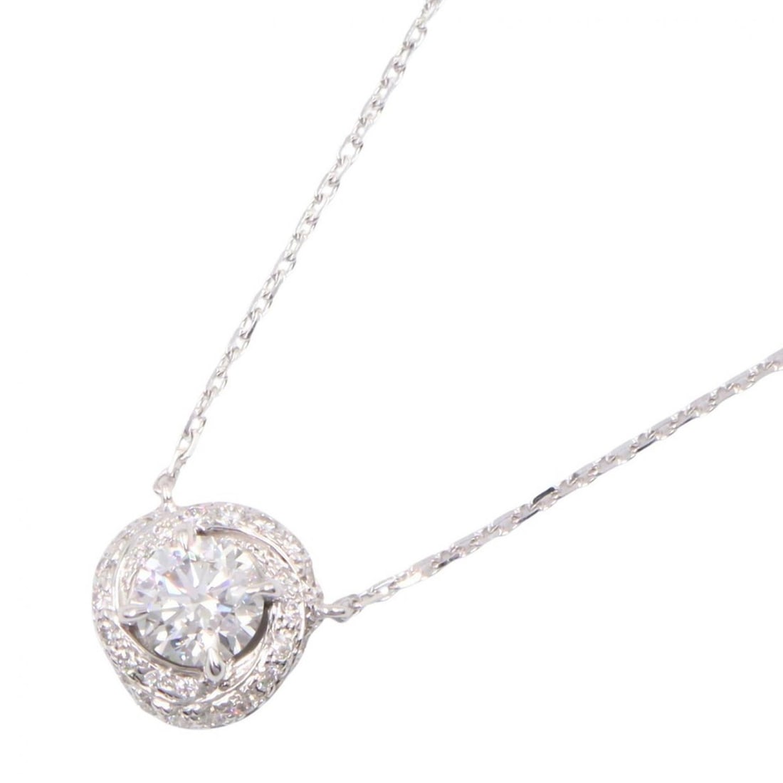 Cartier Trinity Ruban Necklace, 18K White Gold (18KWG), Diamond, Women's, Silver/Clear Tone,: --- Catalog ---Category: SizePendant Size: 9mm x 9mm / 0.35'' x 0.35''Neck Circumference: 42 cm / 16.53''Category: DesignColor: Clear, White goldGender: WomenMaterial: White gold (18K)Necklace Type: