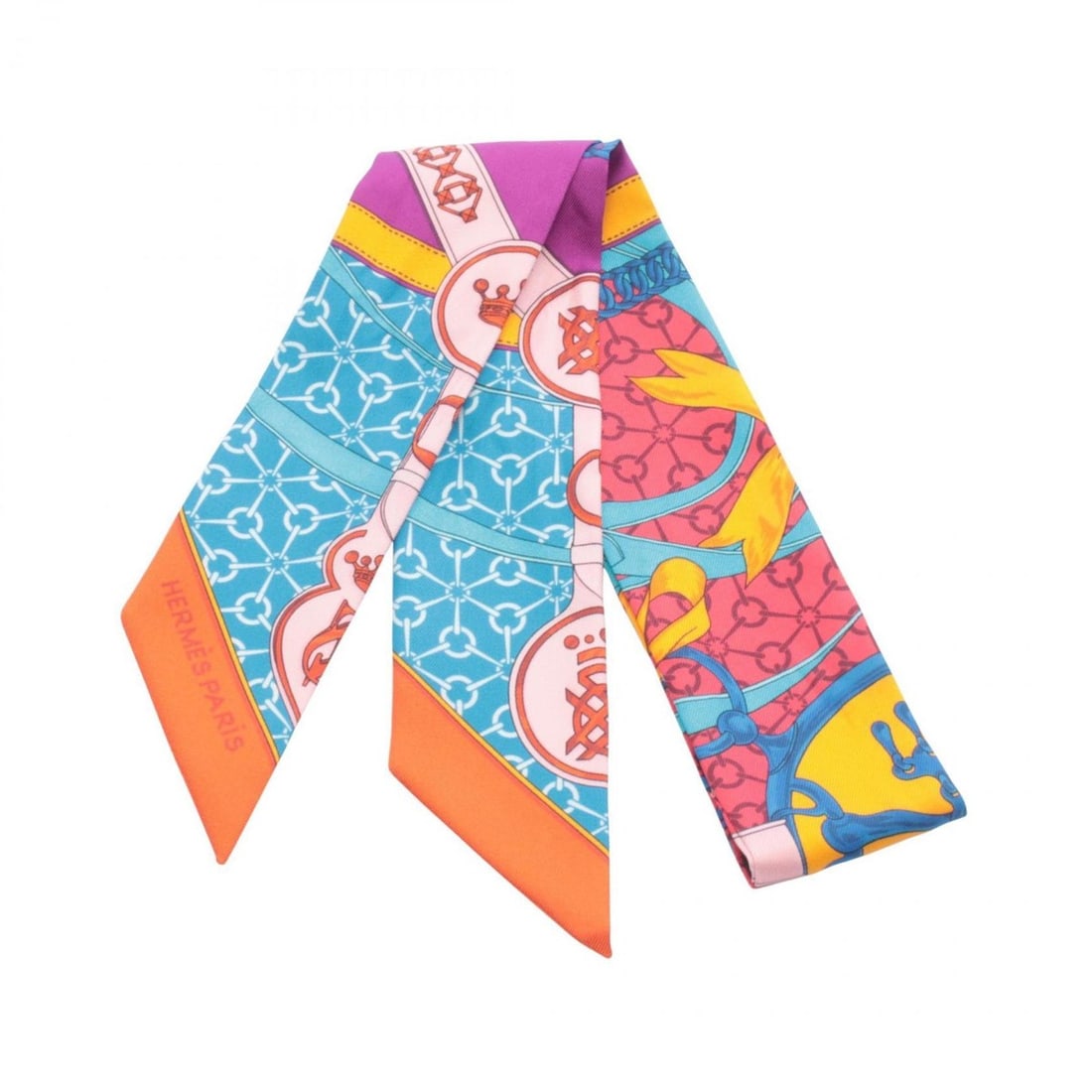 Hermes Twilly La Promenade du Matin Scarf Muffler Clothing Silk Women's Multicolor: --- Catalog ---Category: SizeSize (LxW): 85cm x 5cm / 33.46'' x 1.96''Category: DesignType: ScarfColor: Multi-colorGender: WomenMaterial: Silk Category: GeneralBrand: Hermes--- Item List ---Section: