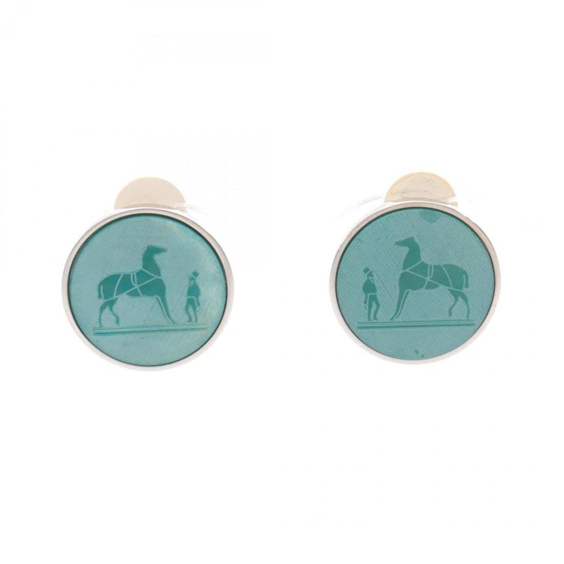 Hermes HERMES Corozo Earrings Jewelry Stainless Steel Women's Green Silver: --- Catalog ---Category: SizeSize (HxWxD): 21.00mm x 21.00mm / 0.83'' x 0.83''Category: DesignType: Clip earringsColor: Green, SilverGender: WomenMaterial: Stainless steelCategory: GeneralBrand: Herme