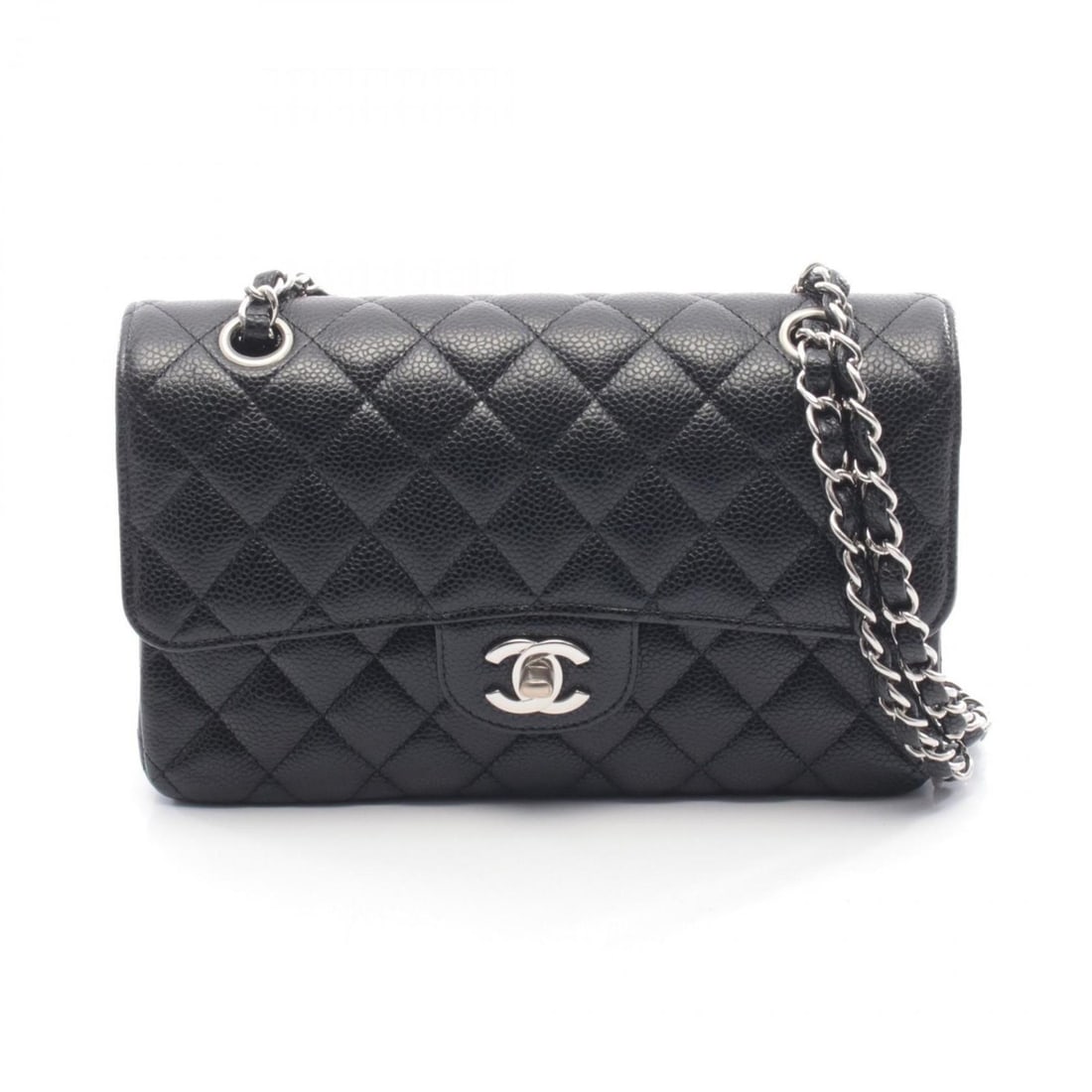 Chanel Matelassé Double Flap Shoulder Bag/Handbag, Leather, Grained Calf Women's, Black: --- Catalog ---Category: SizeSize (HxWxD): 14cm x 23cm x 6cm / 5.51'' x 9.05'' x 2.36''Category: DesignType: Shoulder bagColor: BlackGender: WomenMaterial: Leather Category: GeneralBrand: Chanel--- It