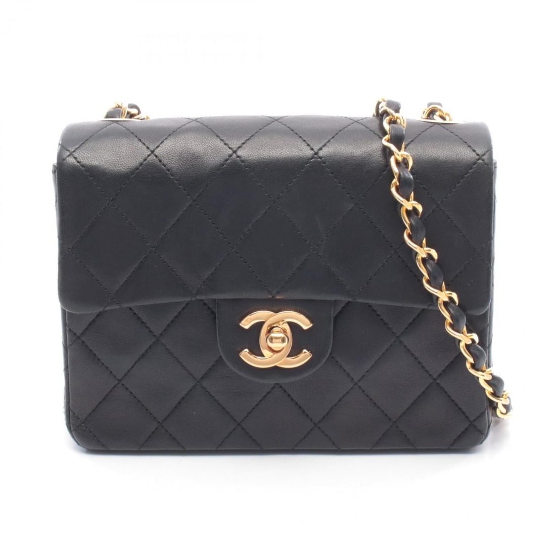 Chanel Mini Matelassé Shoulder Bag/Handbag, Lambskin Leather, Women's, Black (1 of 10)