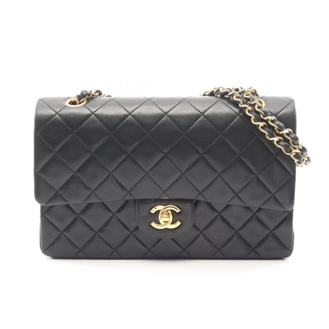 Chanel Matelassé Double Flap Shoulder Bag/Handbag, Lambskin Leather, Women's, Black (1 of 13)