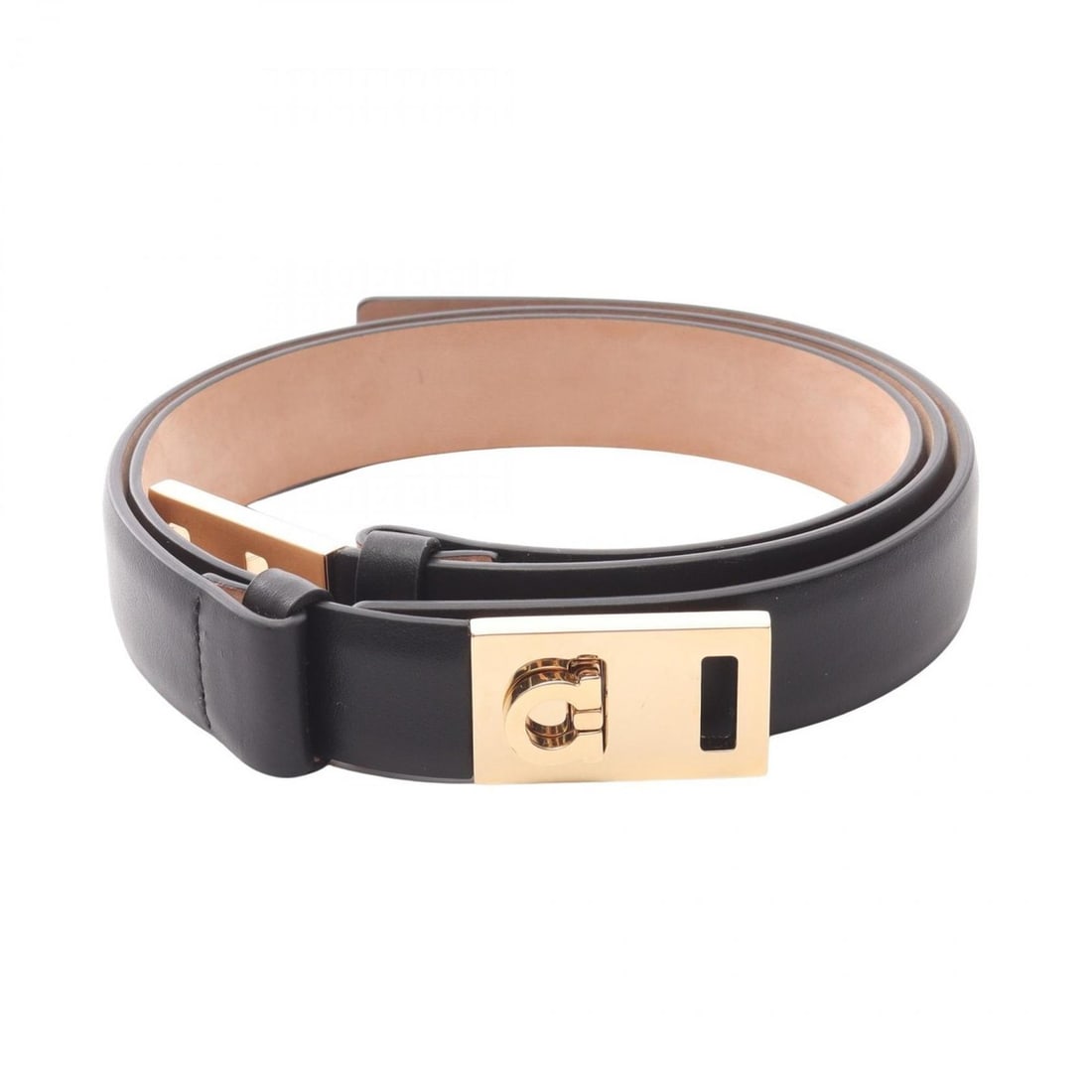 Salvatore Ferragamo Gancini Belt, Leather, Women's, Black: --- Catalog ---Category: SizeLength: 68cm - 100cm / 26.77'' - 39.36''Category: DesignType: Standard beltColor: BlackGender: WomenMaterial (Strap): Leather Category: GeneralBrand: Salvatore Ferragamo--