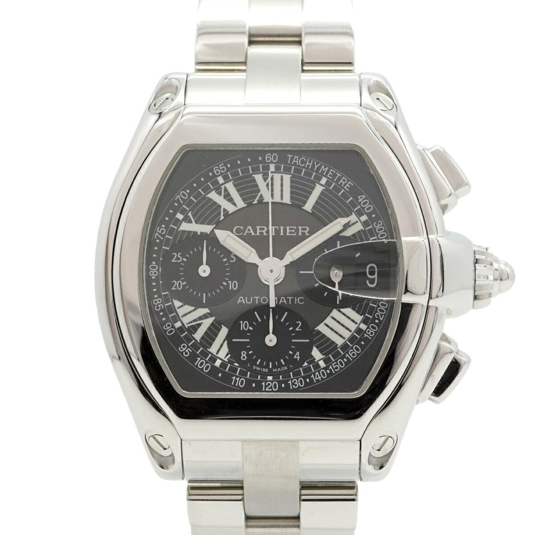 Cartier Roadster XL W62007X6 Black Dial Men's Watch: --- Catalog ---Category: SizeWrist Size: 19.5cm / 7.67''Case Diameter: 43mm / 1.69''Category: DesignType: WristwatchGender: MenColor (Dial): BlackMaterial (Band): Stainless steelCategory: GeneralMPN: