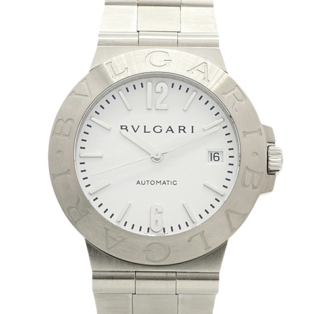 Bulgari Diagono LCV38S White Dial Men's Watch: --- Catalog ---Category: SizeWrist Size: 17cm / 6.69''Case Diameter: 38mm / 1.5''Category: DesignType: WristwatchGender: MenColor (Dial): WhiteMaterial (Band): Stainless steelCategory: GeneralMPN: LCV