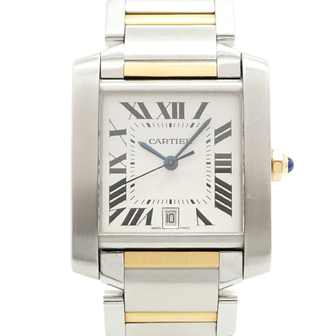 Cartier Tank Française LM W51005Q4 Silver Dial Watch (Men's & Women's): --- Catalog ---Category: SizeWrist Size: 16cm / 6.29''Case Diameter: 28mm / 1.1''Category: DesignType: WristwatchGender: Men,WomenColor (Dial): SilverMaterial (Band): Stainless steel, Yellow goldCateg