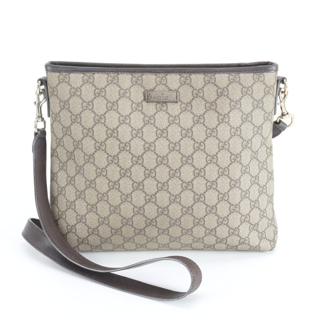 Gucci GG Supreme 388924 Leather Shoulder Bag Messenger Brown Men's: --- Catalog ---Category: SizeSize (HxWxD): 24cm x 30cm x 5cm / 9.44'' x 11.81'' x 1.96''Category: DesignType: Shoulder bagColor: BrownGender: MenMaterial: Leather , Coated canvas Category: