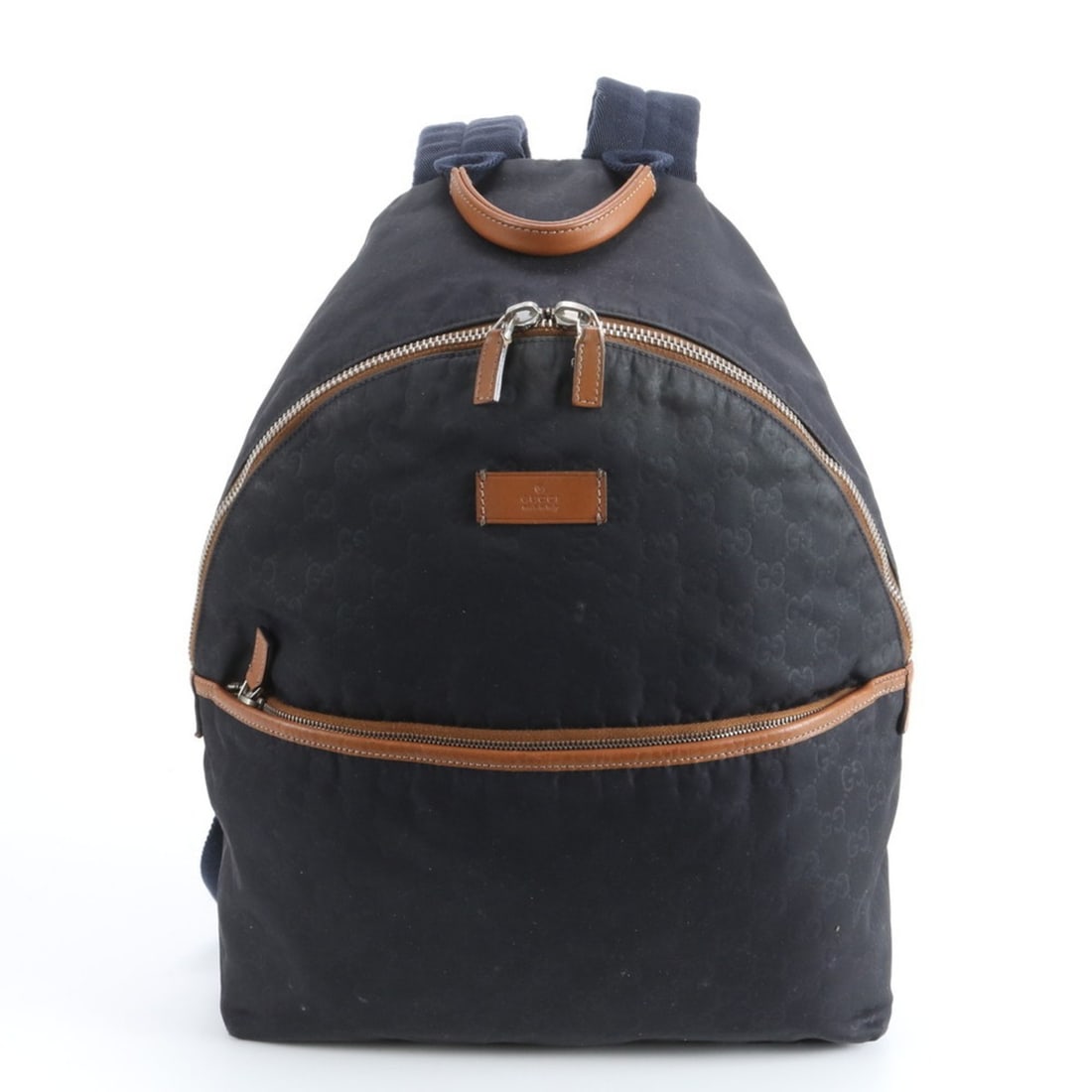 Gucci GG Nylon 190278 Leather Backpack, Rucksack, Shoulder Bag, Navy, Men's: --- Catalog ---Category: SizeSize (HxWxD): 36cm x 30cm x 12cm / 14.17'' x 11.81'' x 4.72''Category: DesignType: Backpack, Shoulder bagColor: NavyGender: MenMaterial: Leather , Nylon Category: