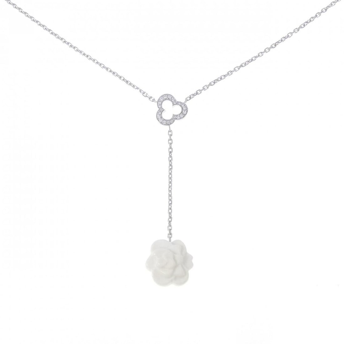 Chanel Camellia Necklace: --- Catalog ---Category: SizeWidth: 1.5mm / 0.06''Weight: 6.5g / 0.22oz.Pendant Size: 58.8mm x 13.6mm / 2.31'' x 0.53''Neck Circumference: 39 cm - 42 cm / 15.35'' - 16.53''Category: DesignStone: