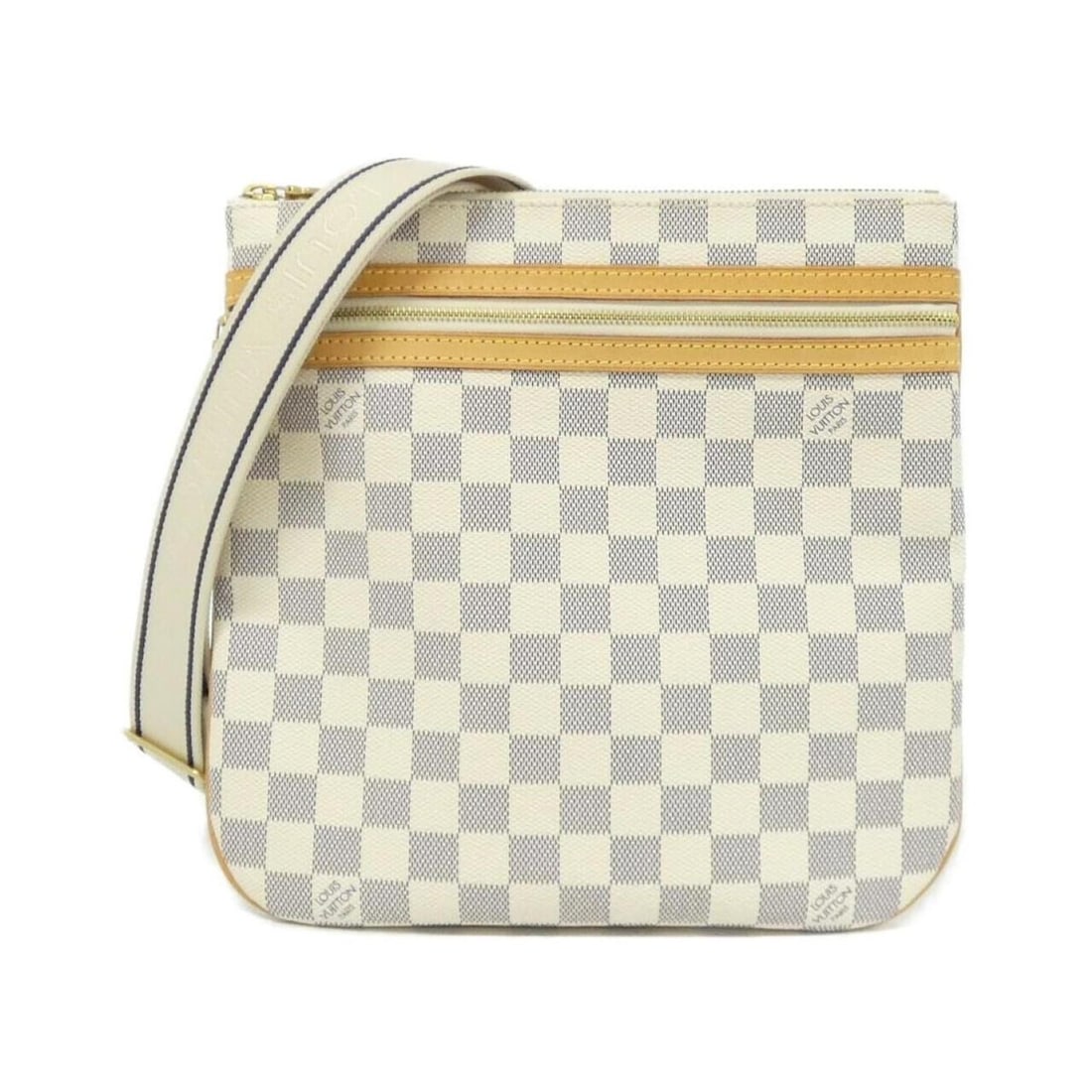 Louis Vuitton Damier Azur Pochette Bosphore N51112 Shoulder Bag: --- Catalog ---Category: SizeWeight: 420g / 14.81oz.Size (HxWxD): 26cm x 26cm x 3cm / 10.23'' x 10.23'' x 1.18''Strap Length: 158cm / 62.2''Category: DesignType: Pochette, Shoulder bagColor: