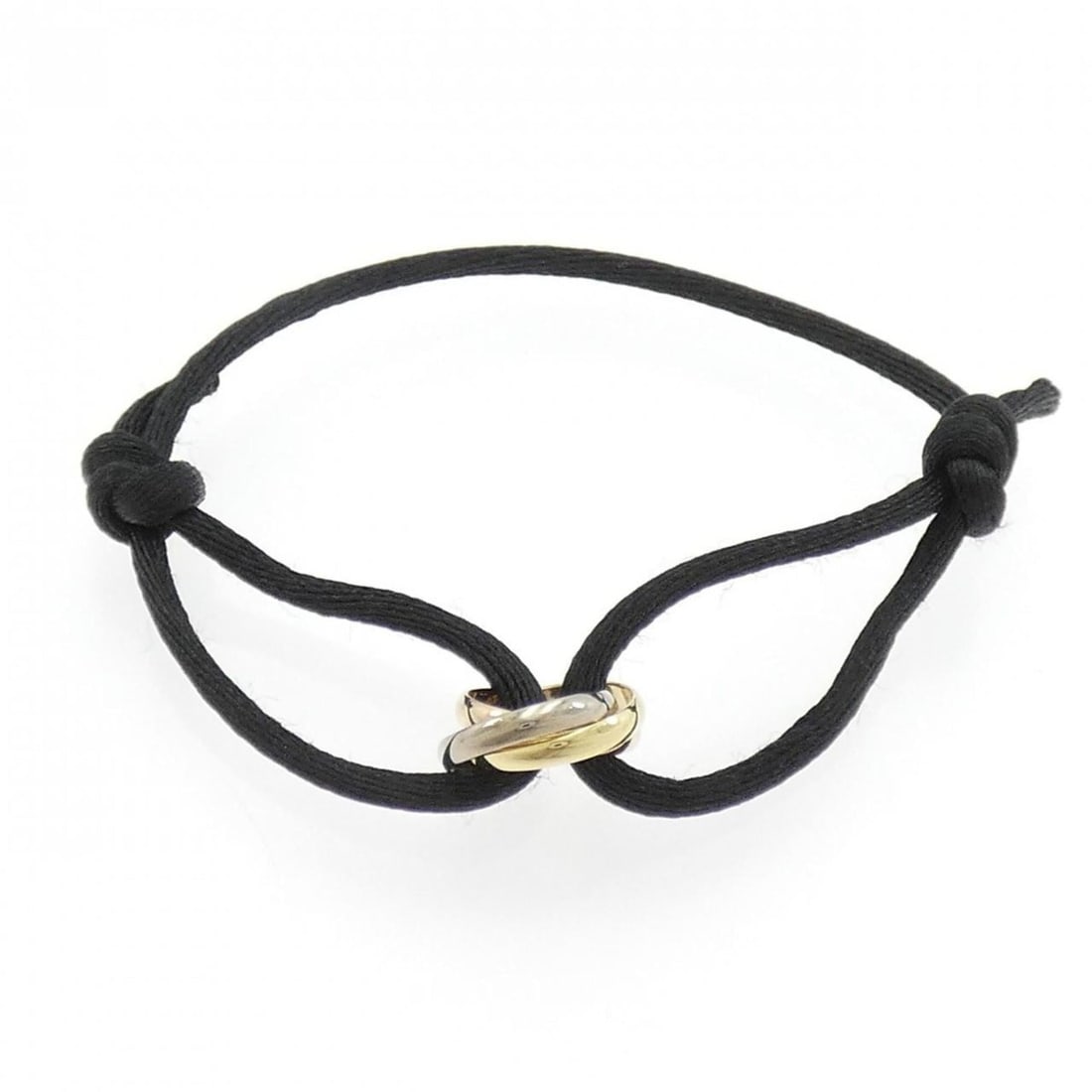 Cartier Trinity Cord Bracelet: --- Catalog ---Category: SizeWidth: 4.09mm / 0.16''Category: DesignType: Charm braceletColor: Pink gold, White gold, Yellow goldGender: WomenMaterial: Pink gold (18K), White gold (18K), Yellow gold