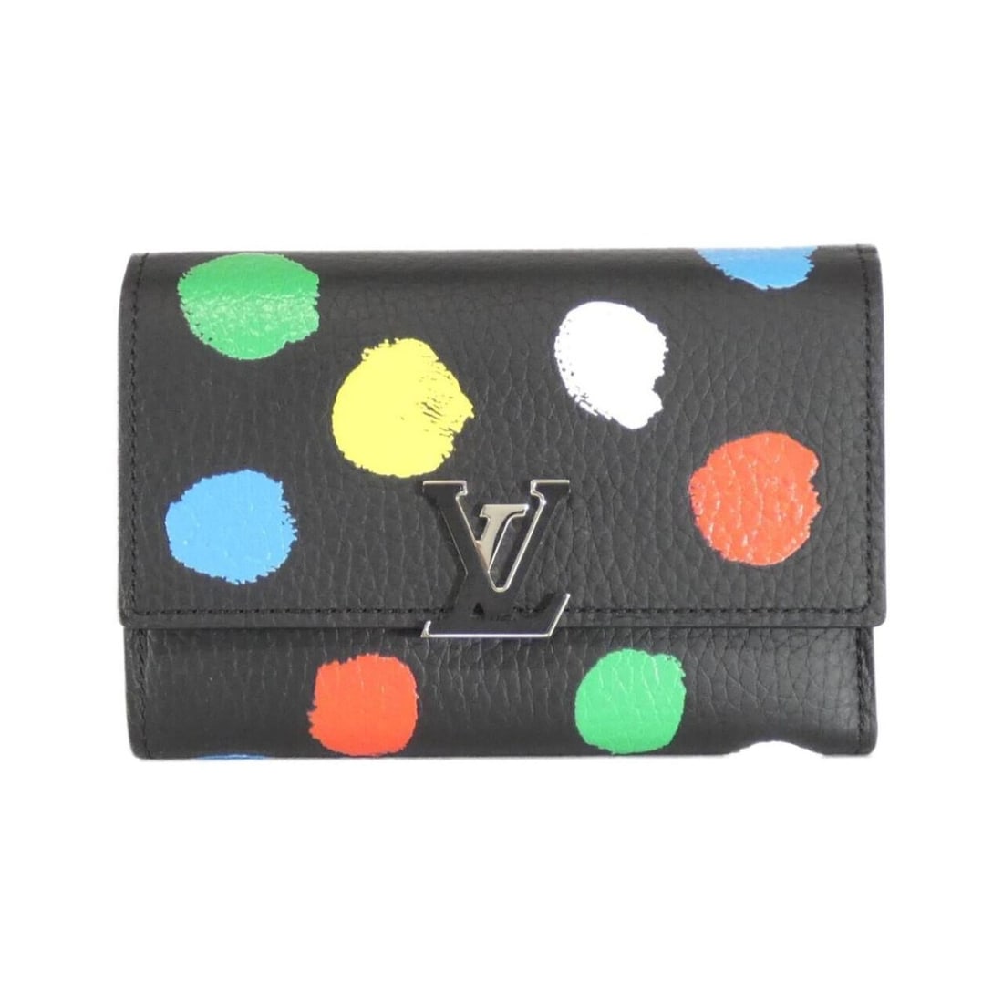 Louis Vuitton Taurillon (LV X YK) Portefeuille Capucines Compact M81963 Wallet: --- Catalog ---Category: SizeSize (HxWxD): 9cm x 13cm x 3cm / 3.54'' x 5.11'' x 1.18''Category: DesignType: Wallet (tri-fold)Color: BlackGender: Women,MenMaterial: Leather Leather/Fur Type: