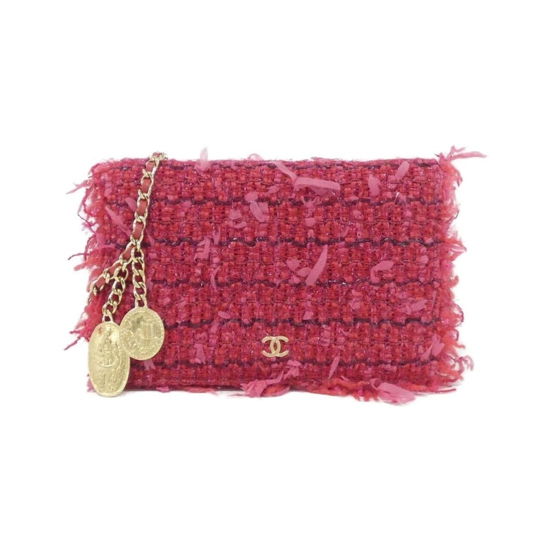Chanel Timeless Classic Line 33814 Wallet Chain: --- Catalog ---Category: SizeSize (HxWxD): 12cm x 19cm x 4cm / 4.72'' x 7.48'' x 1.57''Category: DesignType: Chain/Shoulder walletColor: PinkGender: WomenMaterial: Tweed , Leather Leather/Fur Type: