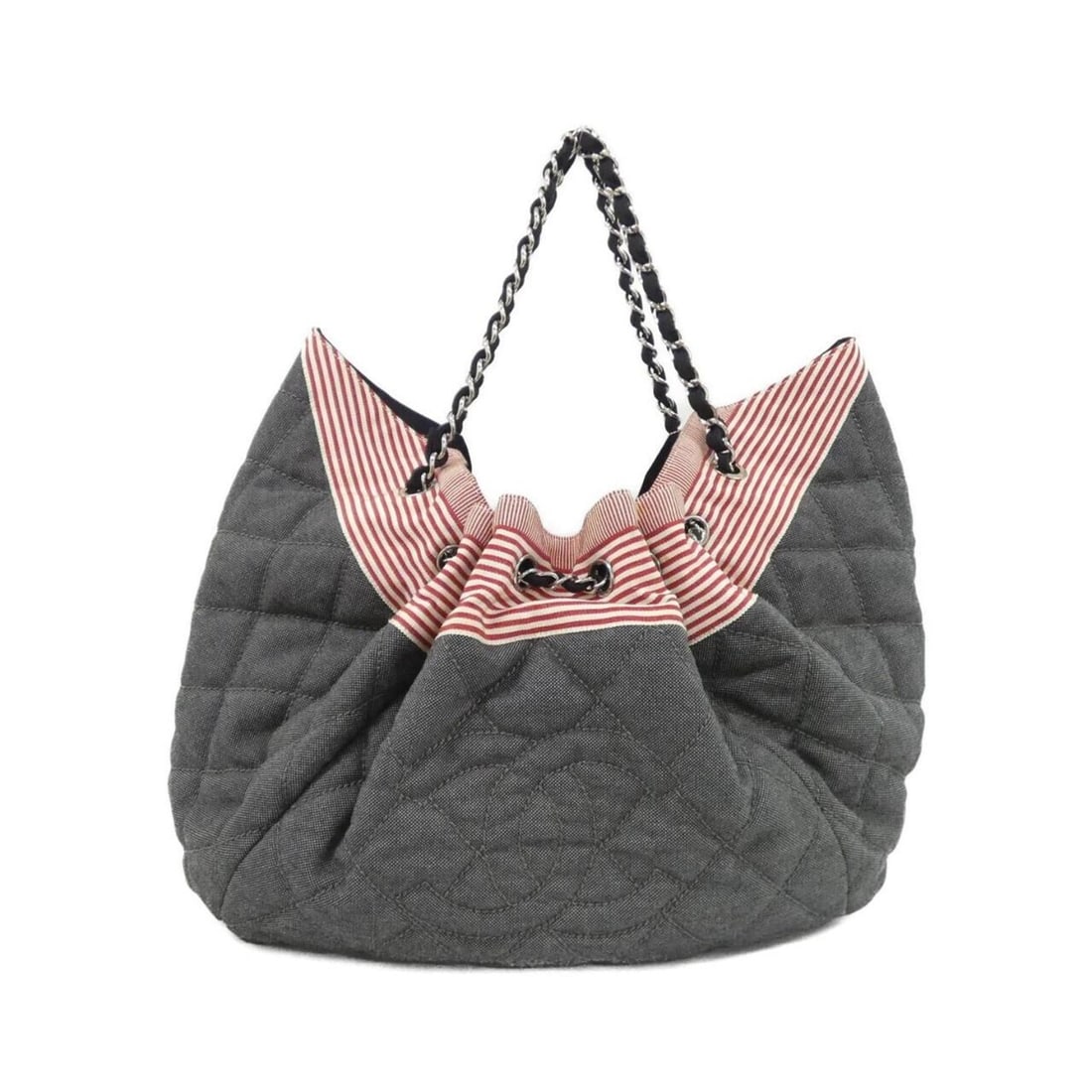 Chanel shoulder bag: --- Catalog ---Category: SizeSize (HxWxD): 35cm x 43cm x 12cm / 13.77'' x 16.92'' x 4.72''Category: DesignType: Shoulder bagColor: Black, Red colorGender: WomenMaterial: Denim Hardware Color: