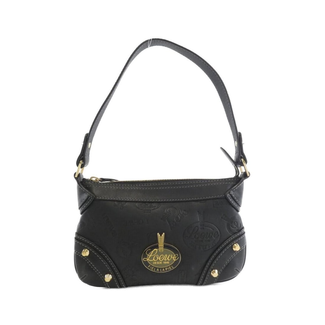 Loewe shoulder bag: --- Catalog ---Category: SizeSize (HxWxD): 14cm x 23cm x 2cm / 5.51'' x 9.05'' x 0.78''Category: DesignType: Shoulder bagColor: BlackGender: WomenMaterial: Leather Hardware Color: GoldCategory: