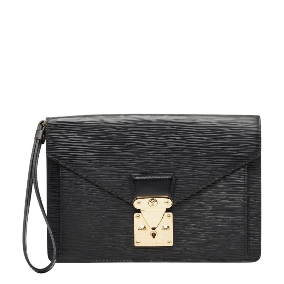 Louis Vuitton Epi Pochette Sellier Dragonne Clutch Bag Second M52612 Noir Black Leather Women's: --- Catalog ---Category: SizeSize (HxWxD): 17.5cm x 25.5cm x 2.5cm / 6.88'' x 10.03'' x 0.98''Category: DesignType: Clutch bag, PochetteColor: Black, NoirGender: WomenMaterial: Leather Category: Gener