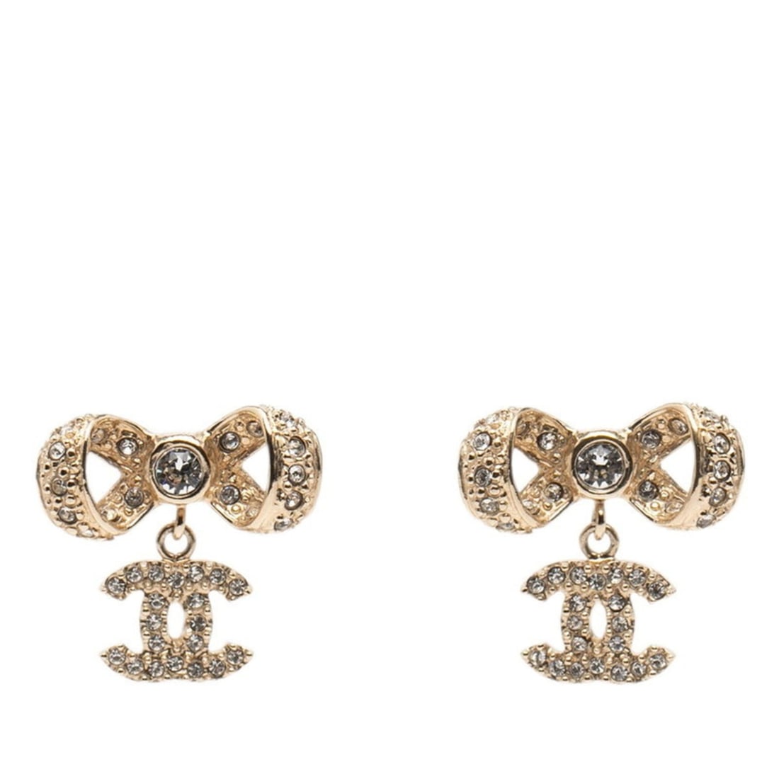 Chanel Coco Mark Ribbon Motif Swing Earrings A42648 Gold Plated Rhinestone Women's CHANEL: --- Catalog ---Category: SizeSize (HxWxD): 20.80mm x 22.20mm / 0.82'' x 0.87''Category: DesignType: Stud earringsColor: GoldGender: WomenMaterial: RhinestoneCategory: GeneralMPN: A42648Brand: Chanel--