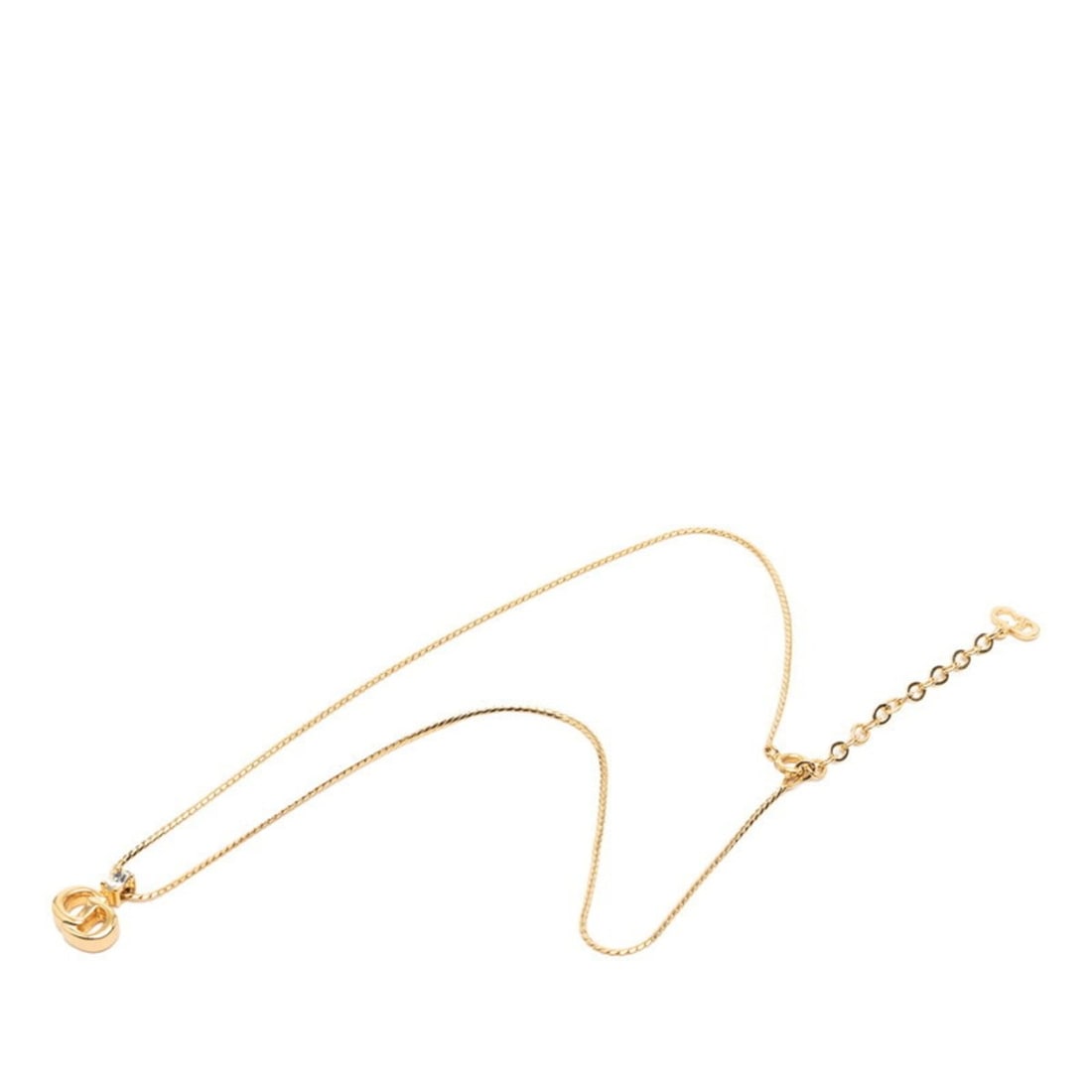 Christian Dior Dior CD Logo Necklace, Gold Plated, Rhinestones, Women's: --- Catalog ---Category: SizePendant Size: 15mm x 12.6mm / 0.59'' x 0.49''Neck Circumference: 43 cm / 16.92''Category: DesignColor: GoldGender: WomenMaterial: RhinestoneNecklace Type: NecklaceCategory