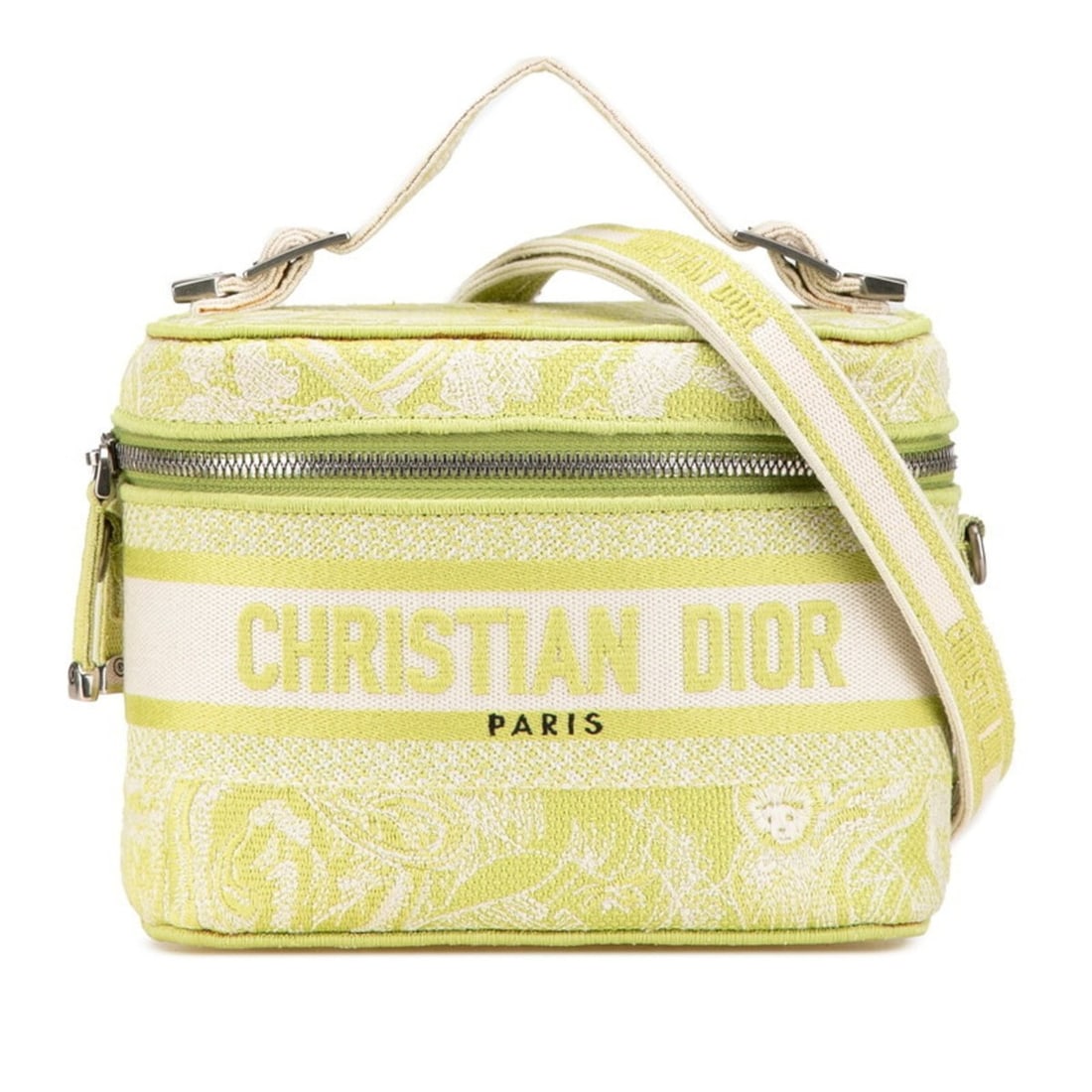 Christian Dior Dior Toile Joue d'Duy Vanity Bag, Handbag/Shoulder 2-Way, Green Jacquard, Women's.: --- Catalog ---Category: SizeSize (HxWxD): 14cm x 18cm x 10cm / 5.51'' x 7.08'' x 3.93''Category: DesignType: Handbag, Shoulder bag, Vanity bagColor: GreenGender: WomenMaterial: Jacquard Category: Gen