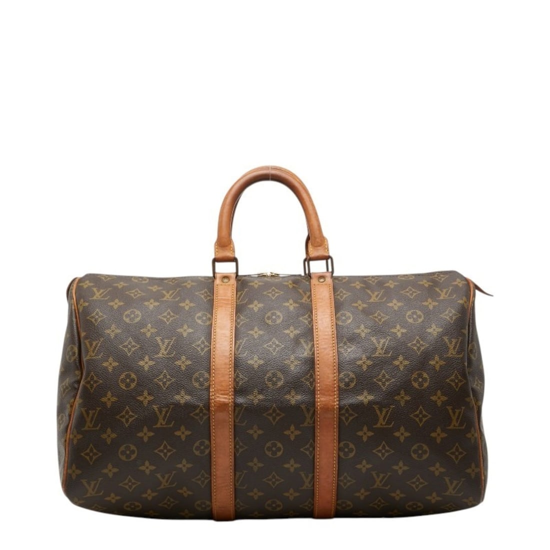 Louis Vuitton Monogram Keepall 45 Boston Bag M41428 Brown Leather Women's LOUIS VUITTON (1 of 12)