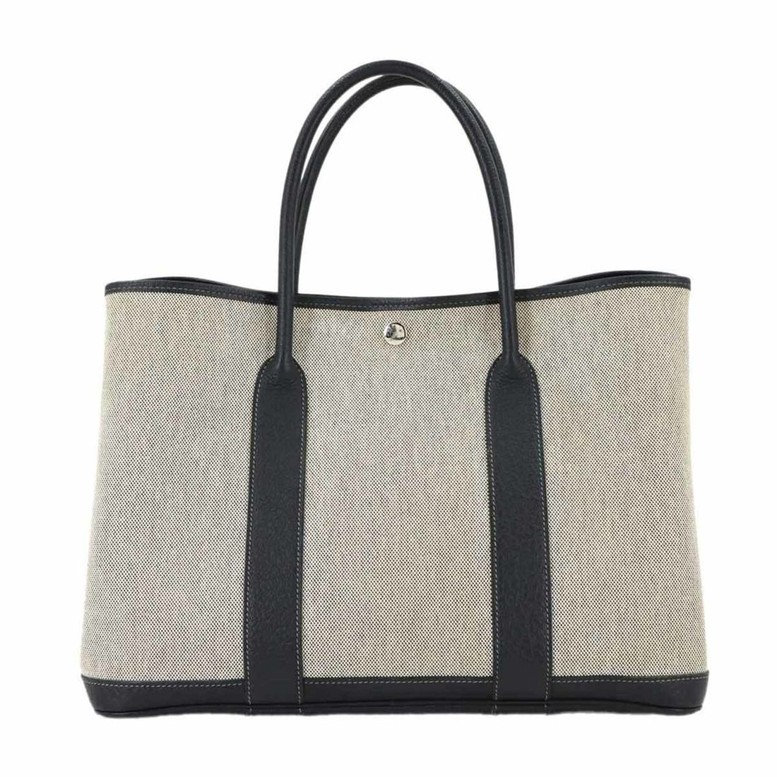 Hermes Garden 36 PM Tote Handbag, Toile H Negonda, Black/Gray, ?P stamp, Party: --- Catalog ---Category: SizeSize (HxWxD): 26cm x 36cm x 18cm / 10.23'' x 14.17'' x 7.08''Category: DesignType: Handbag, Tote bagColor: Black, GrayGender: WomenMaterial: Toile H , Negonda leather Cate