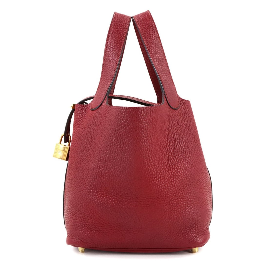 Hermes Picotin Lock PM Handbag, Taurillon Clemence Leather, Rouge Grenat, C Stamp, Gold Hardware.: --- Catalog ---Category: SizeSize (HxWxD): 18.5cm x 18.5cm x 13.5cm / 7.28'' x 7.28'' x 5.31''Category: DesignType: HandbagColor: Rouge GrenatGender: WomenMaterial: Taurillon clemence leather Category
