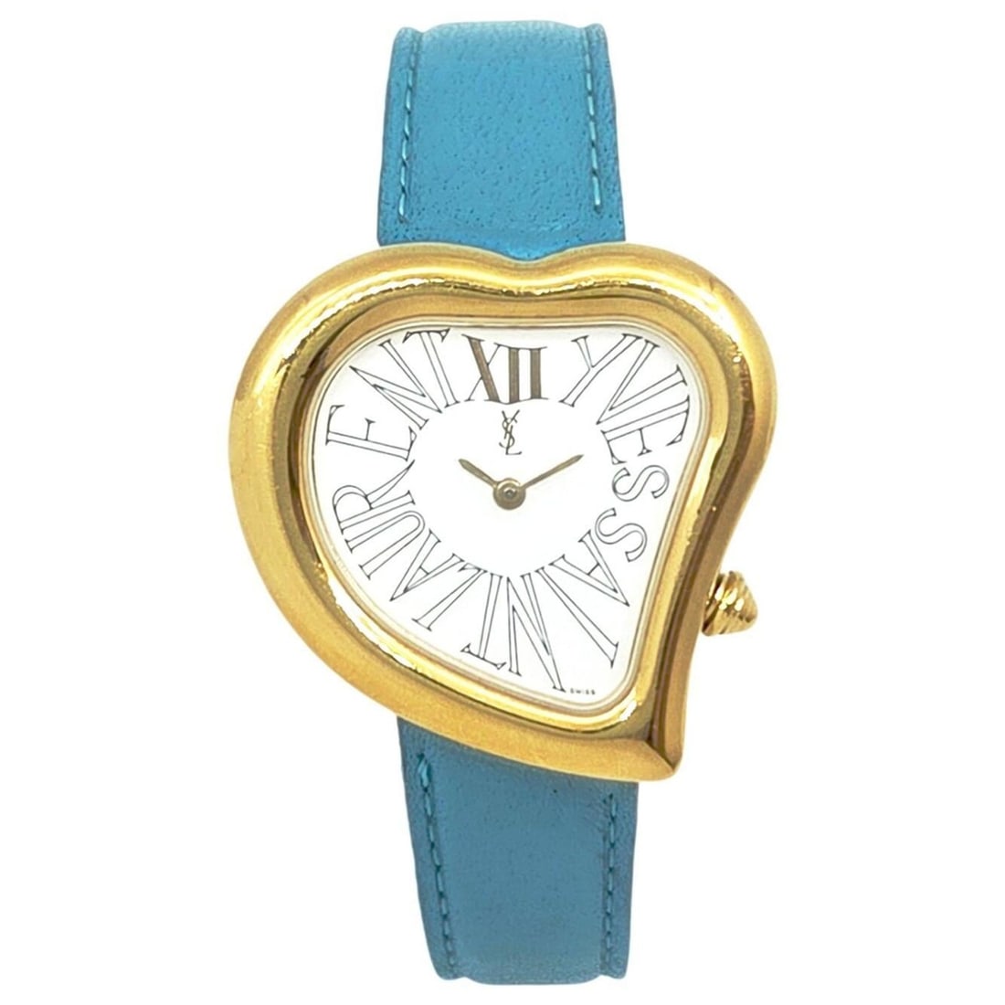 YVES SAINT LAURENT Yves Saint Laurent Quartz Watch, Heart Shape, Stainless Steel 04F GP, Leather: --- Catalog ---Category: SizeWrist Size: 14cm - 17cm / 5.51'' - 6.69''Case Diameter: 29.2mm / 1.15''Category: DesignType: WristwatchGender: WomenColor (Dial): WhiteMaterial (Case): Gold plated, Stainl