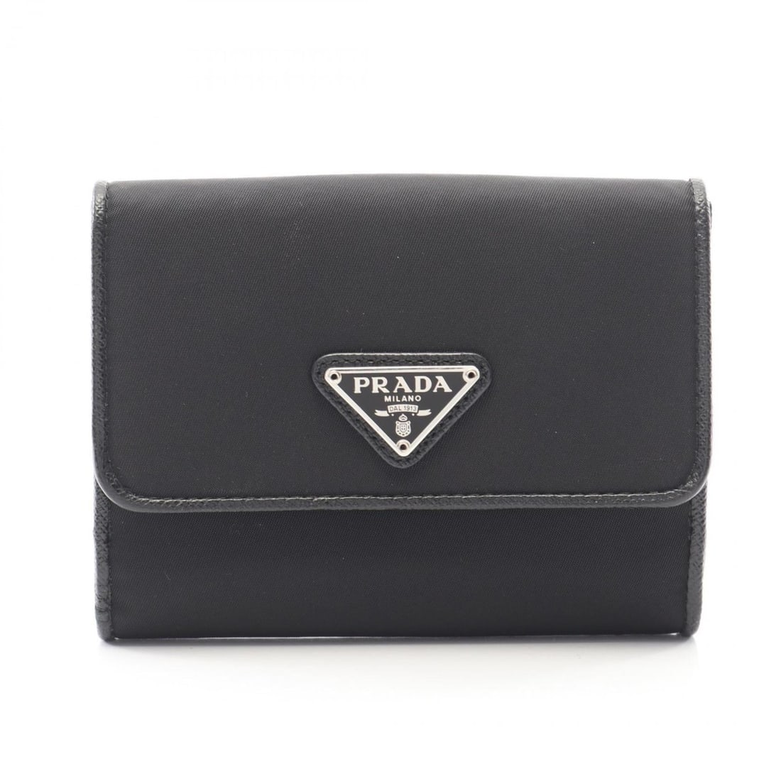 Prada TESSUTO Bi-fold Wallet, Nylon & Saffiano Leather, Women's, Black, 1MH523 (1 of 11)